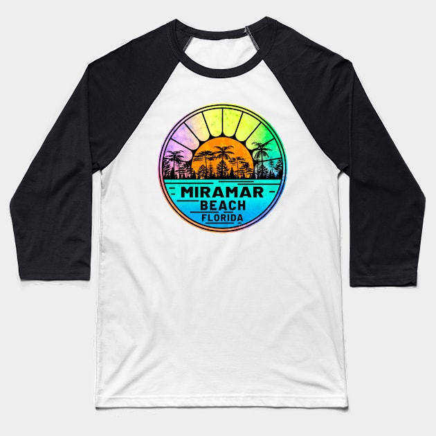 Miramar Beach Florida Palms Panhandle Emerald Coast Baseball T-Shirt by TravelTime